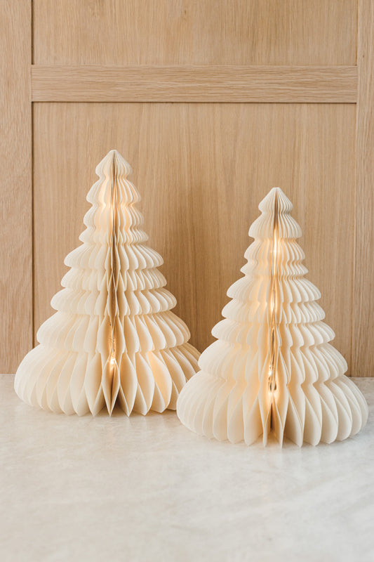 LED Standing Christmas Tree Ornaments, Off-White