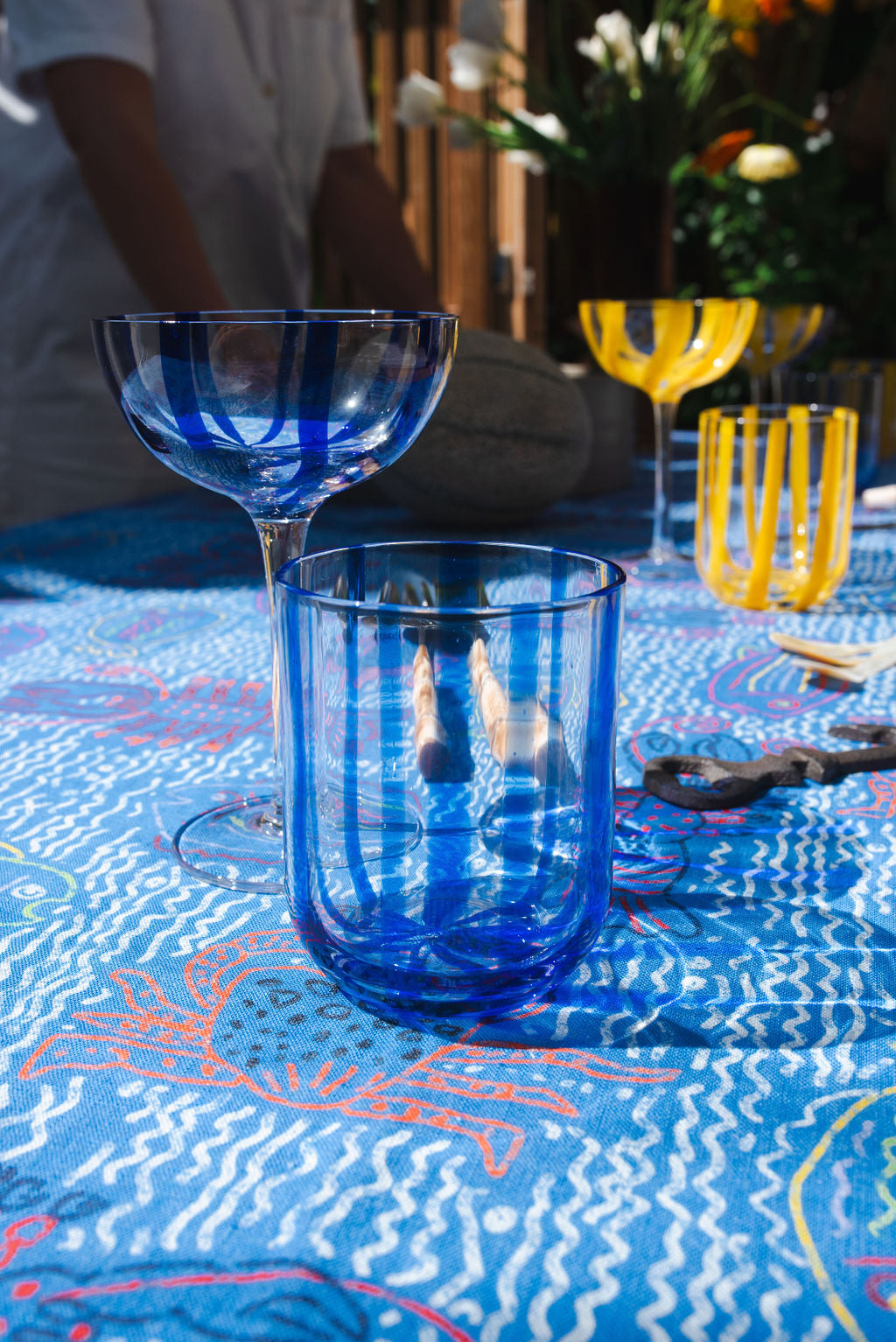 Mykonos Stripe Coupe Glass, 2P