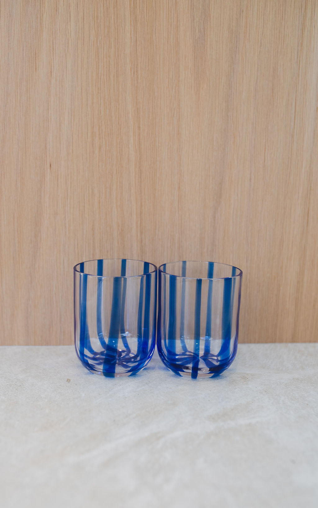 Mykonos Stripe Tumbler Glass, 2P