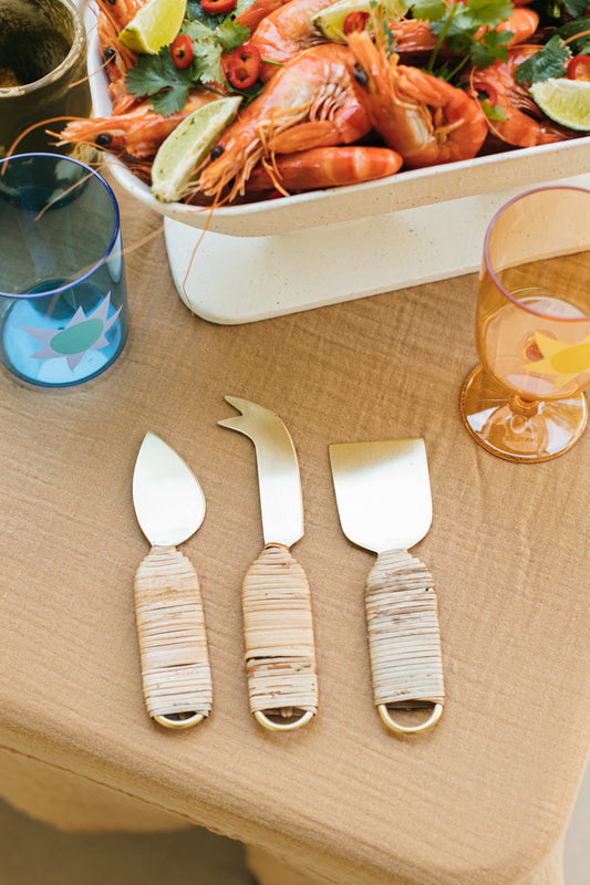 Rattan Cheese Set