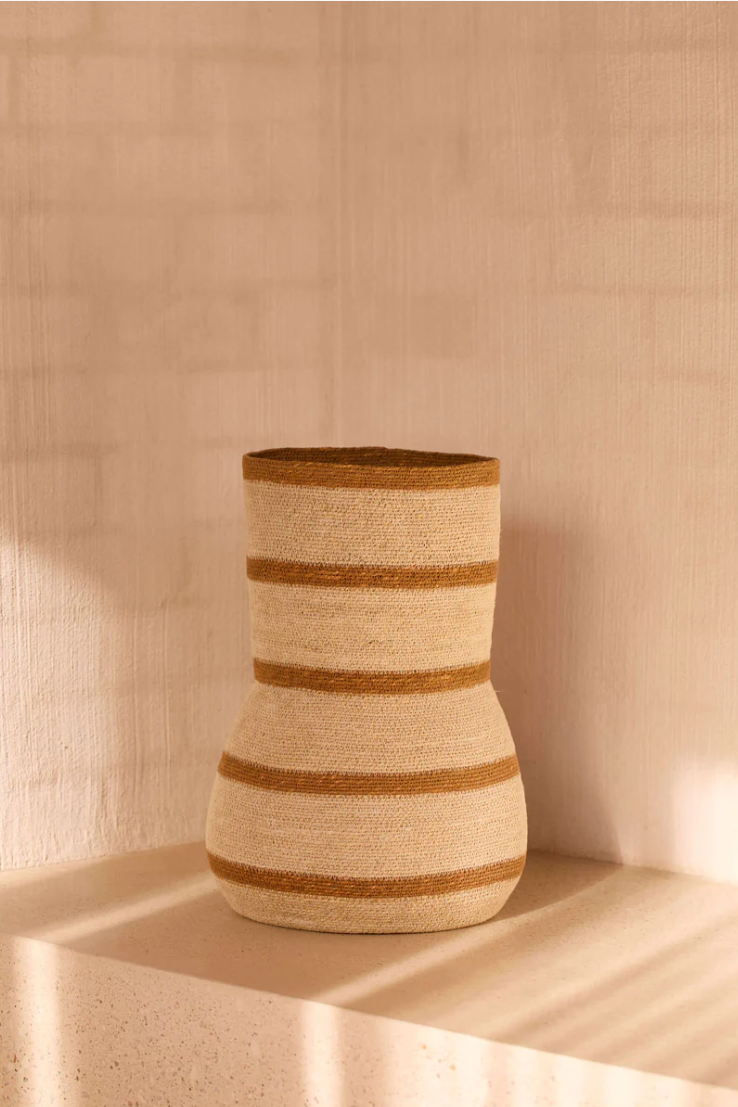 Tan Grand Woven Basket