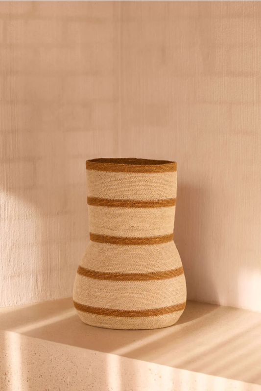 Tan Grand Woven Basket