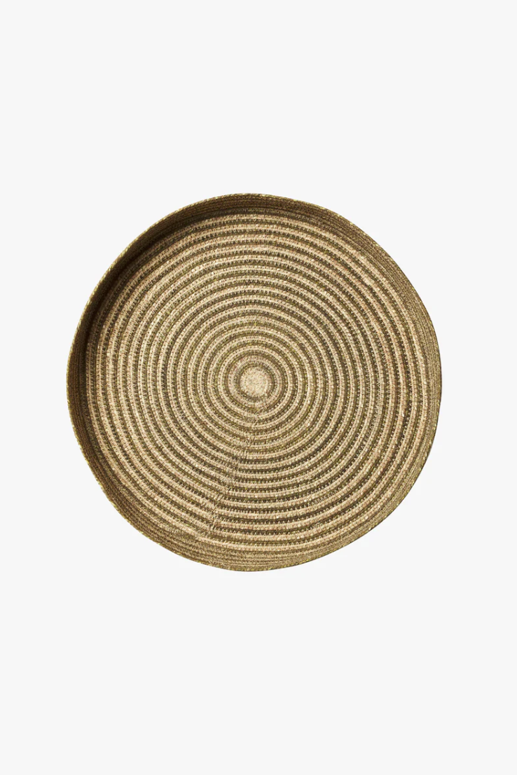 Khaki Woven Tray Duo