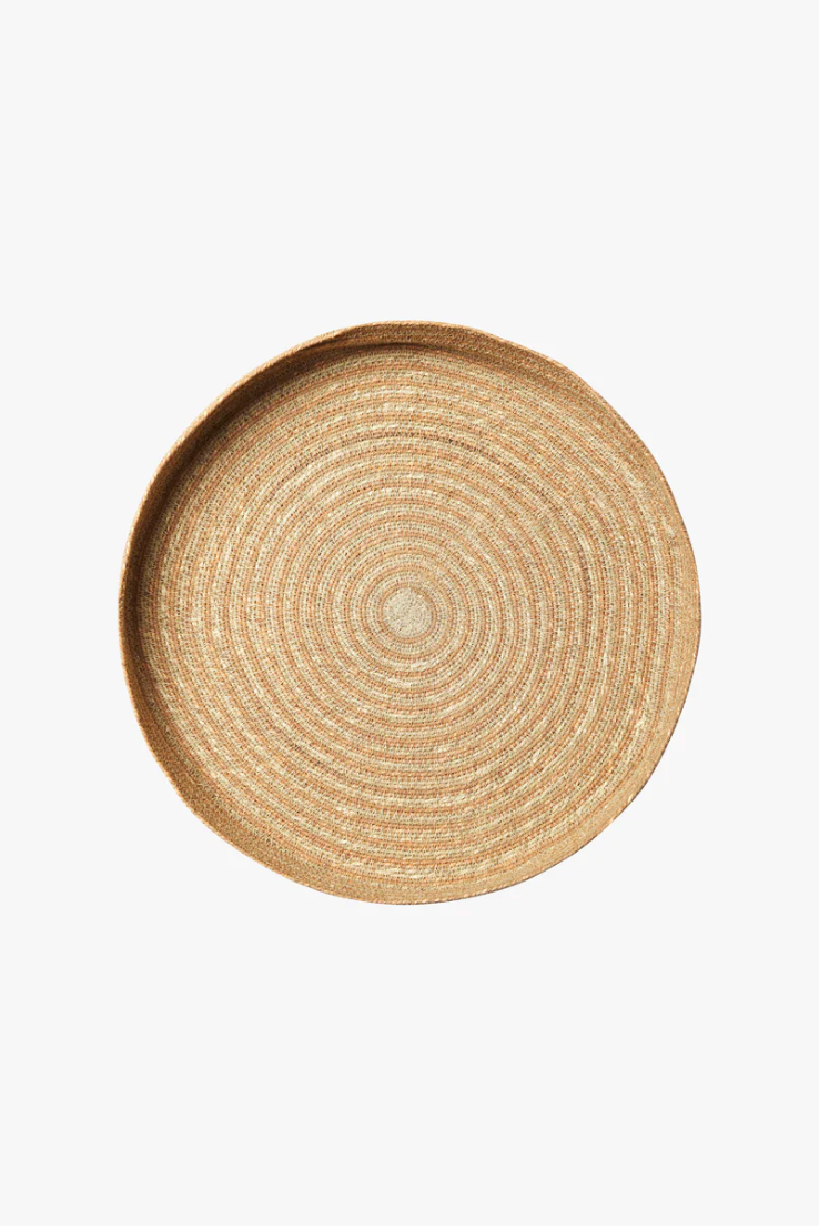 Tan Woven Tray Duo