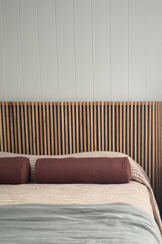 Mae Maple Pure Linen Bolster Cushion