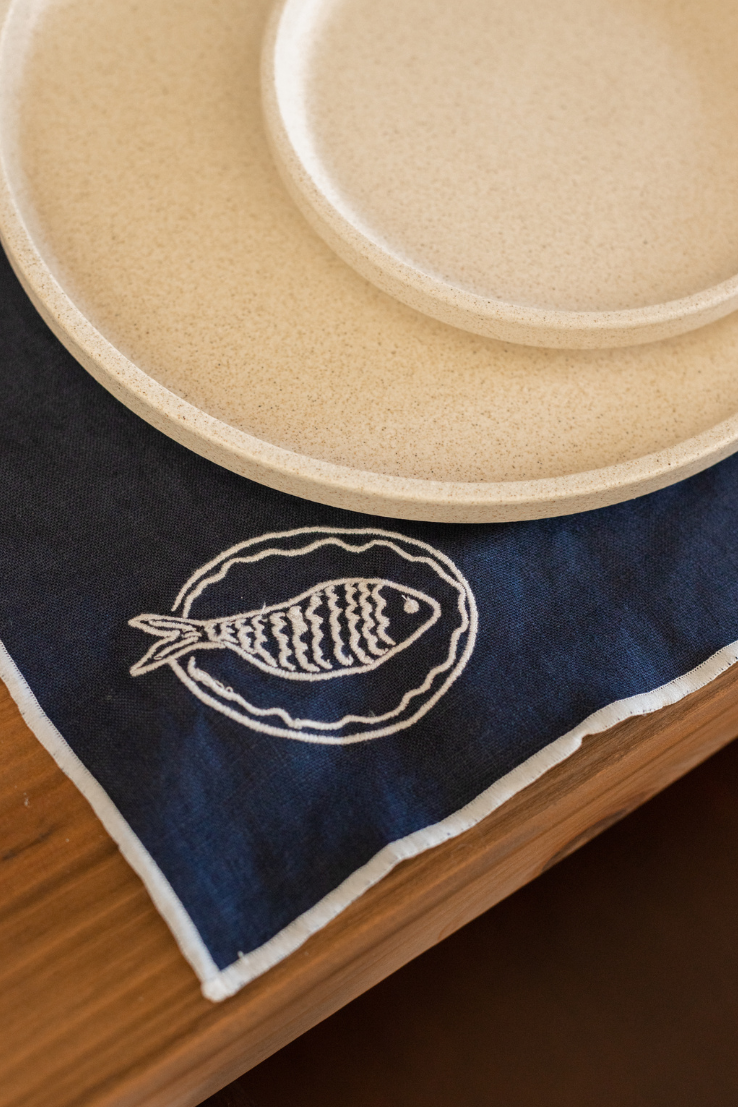 Embroidered Linen Placemat Set