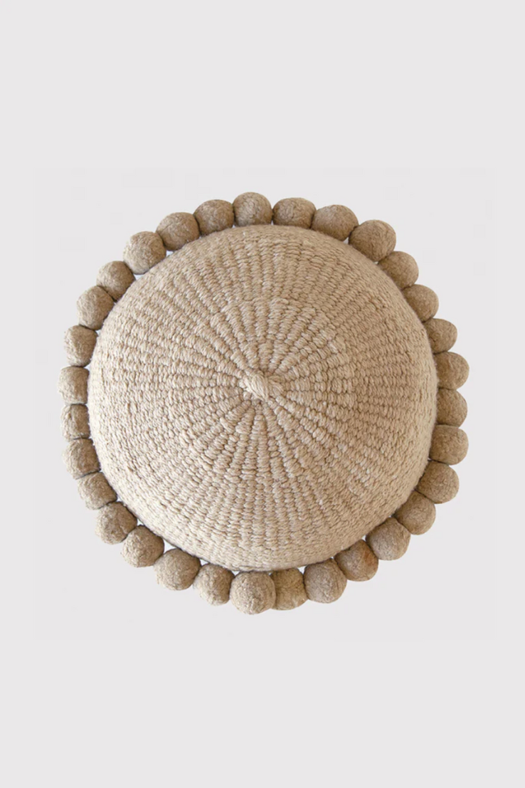 Pampa Pom Pom Cushion, Sand