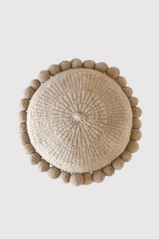 Pampa Pom Pom Cushion, Sand