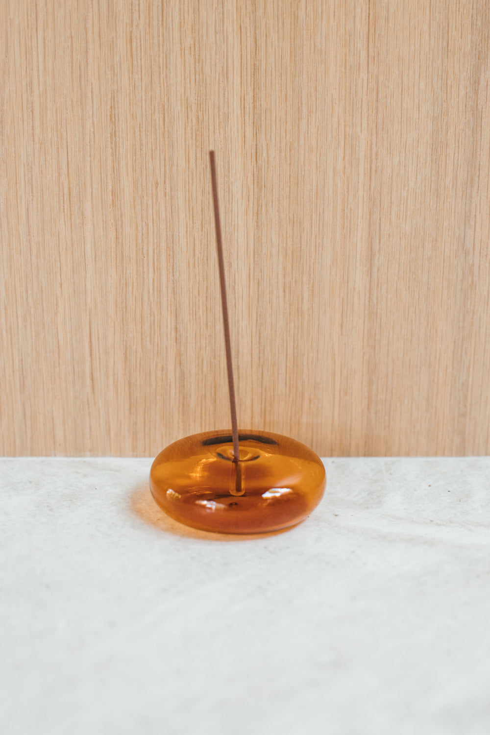 Glass Vessel Incense Holder, Amber