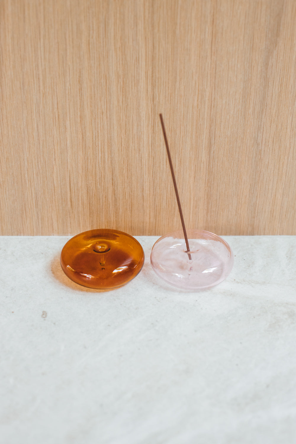 Glass Vessel Incense Holder, Amber