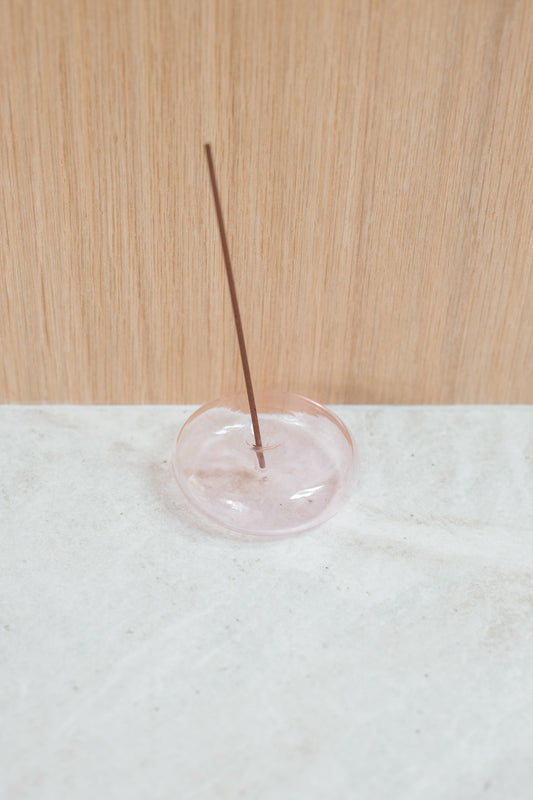 Glass Vessel Incense Holder, Pink
