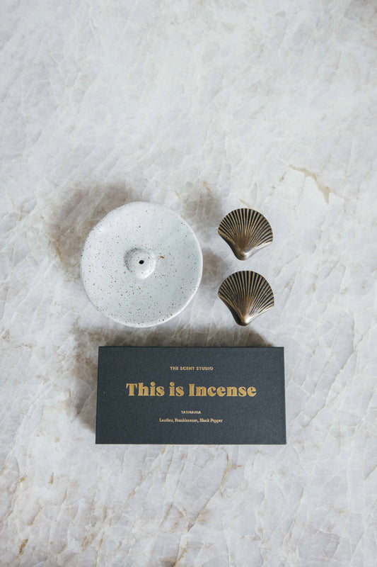 Ceramic Incense Holder, White