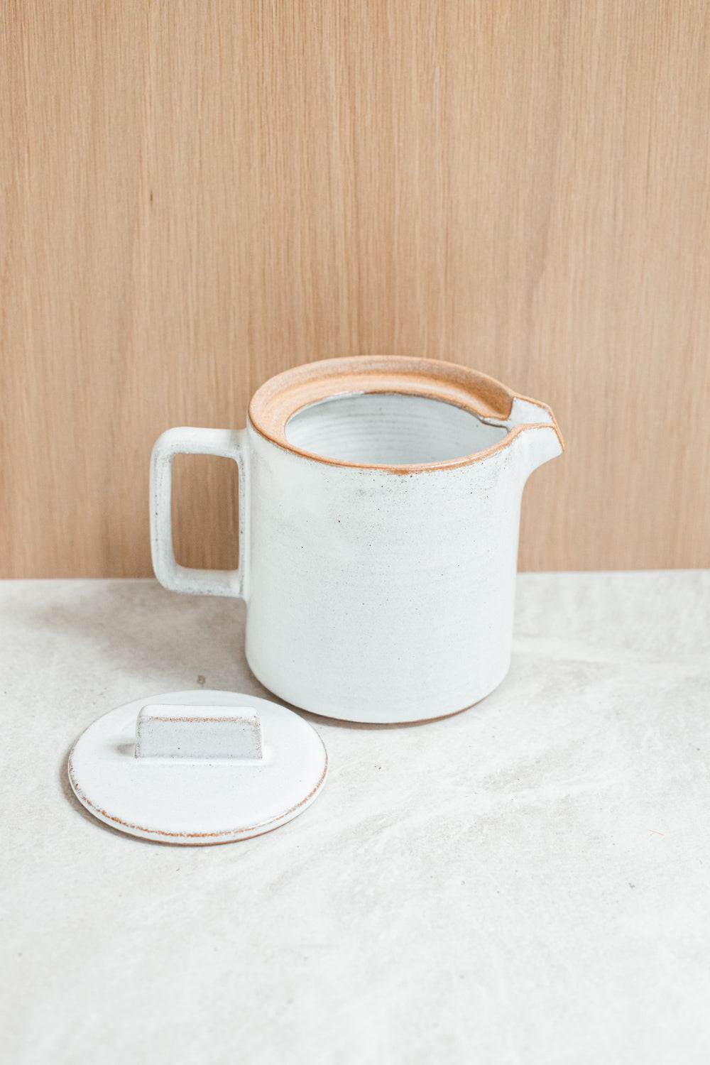 Bima Ceramic Teapot, Brushed White
