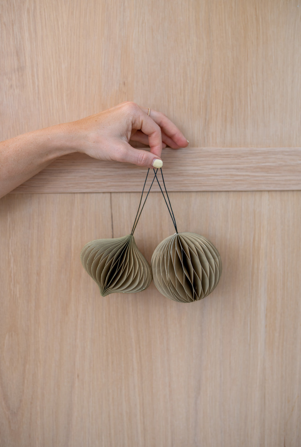 Linen Sphere Paper Ornament