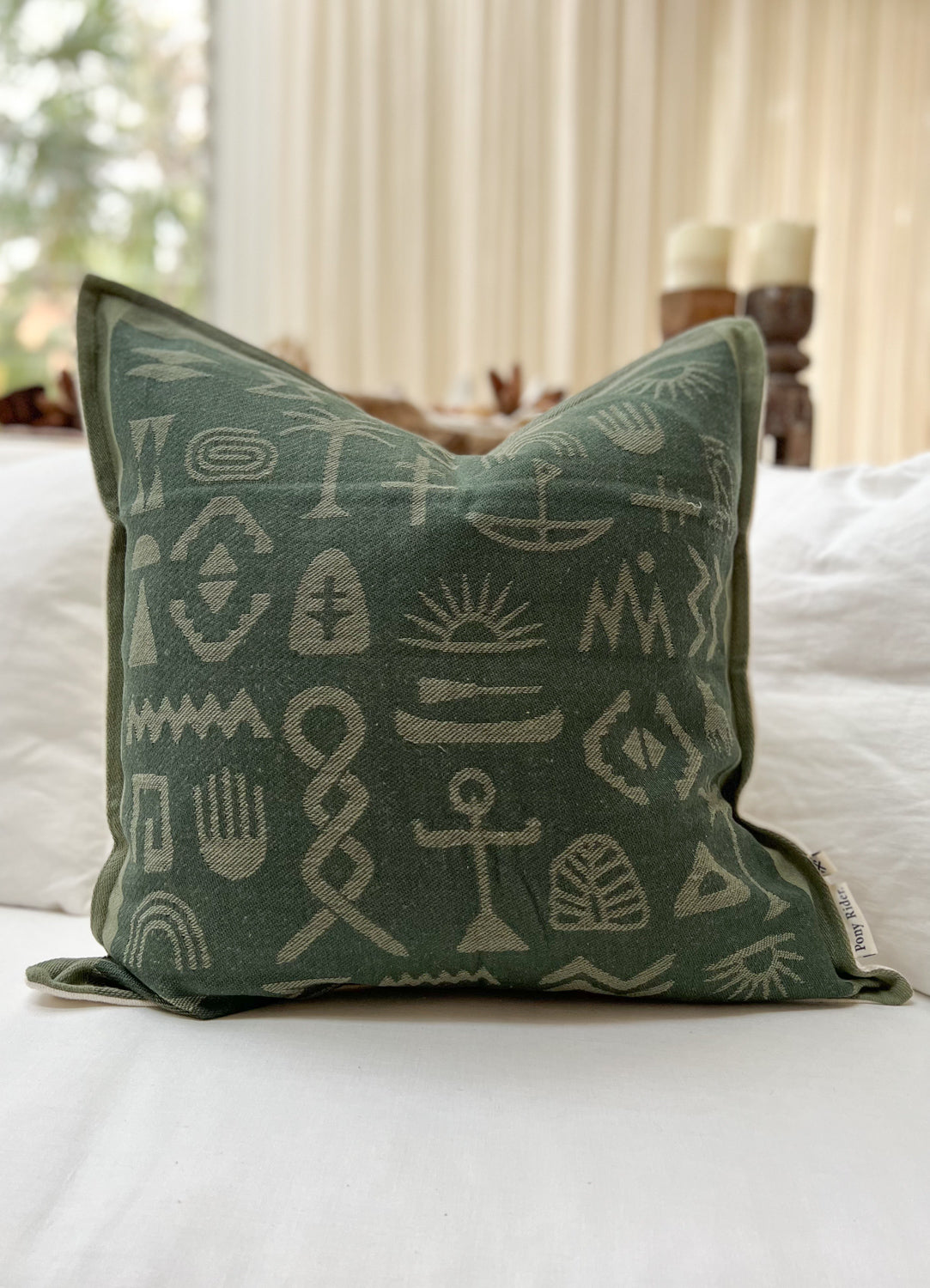 Pathways Cushion Cover, Duffle Green/Olive