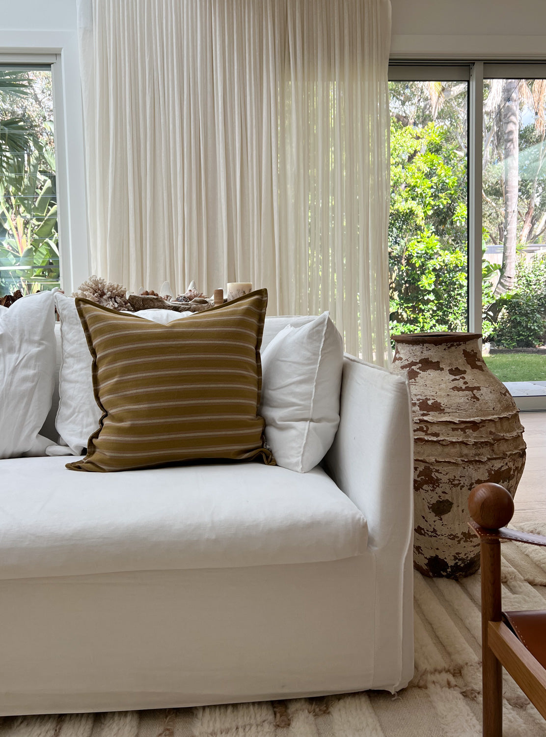 Woven Safari Stripe Cushion Cover