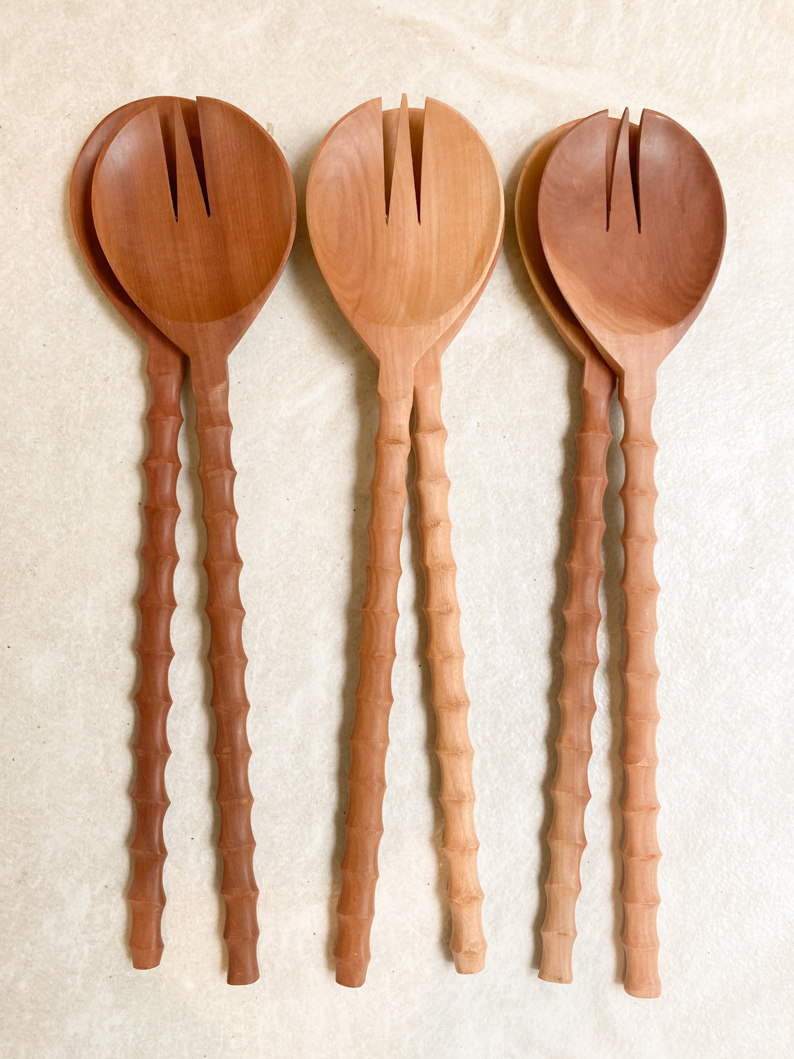 Recycled Sapodilla Wood Salad Servers