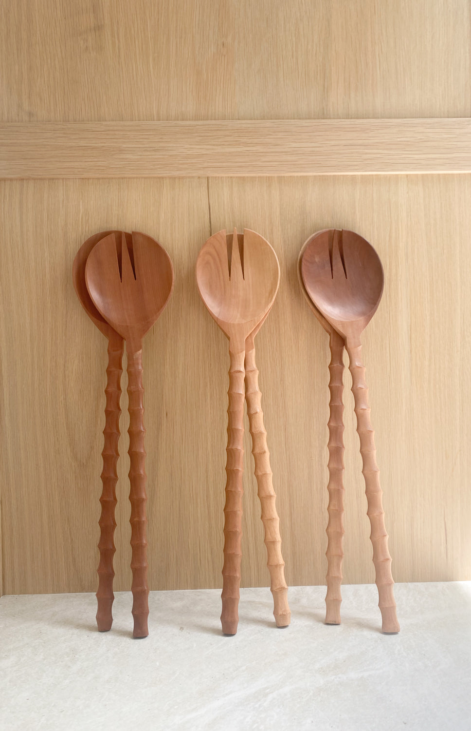 Recycled Sapodilla Wood Salad Servers